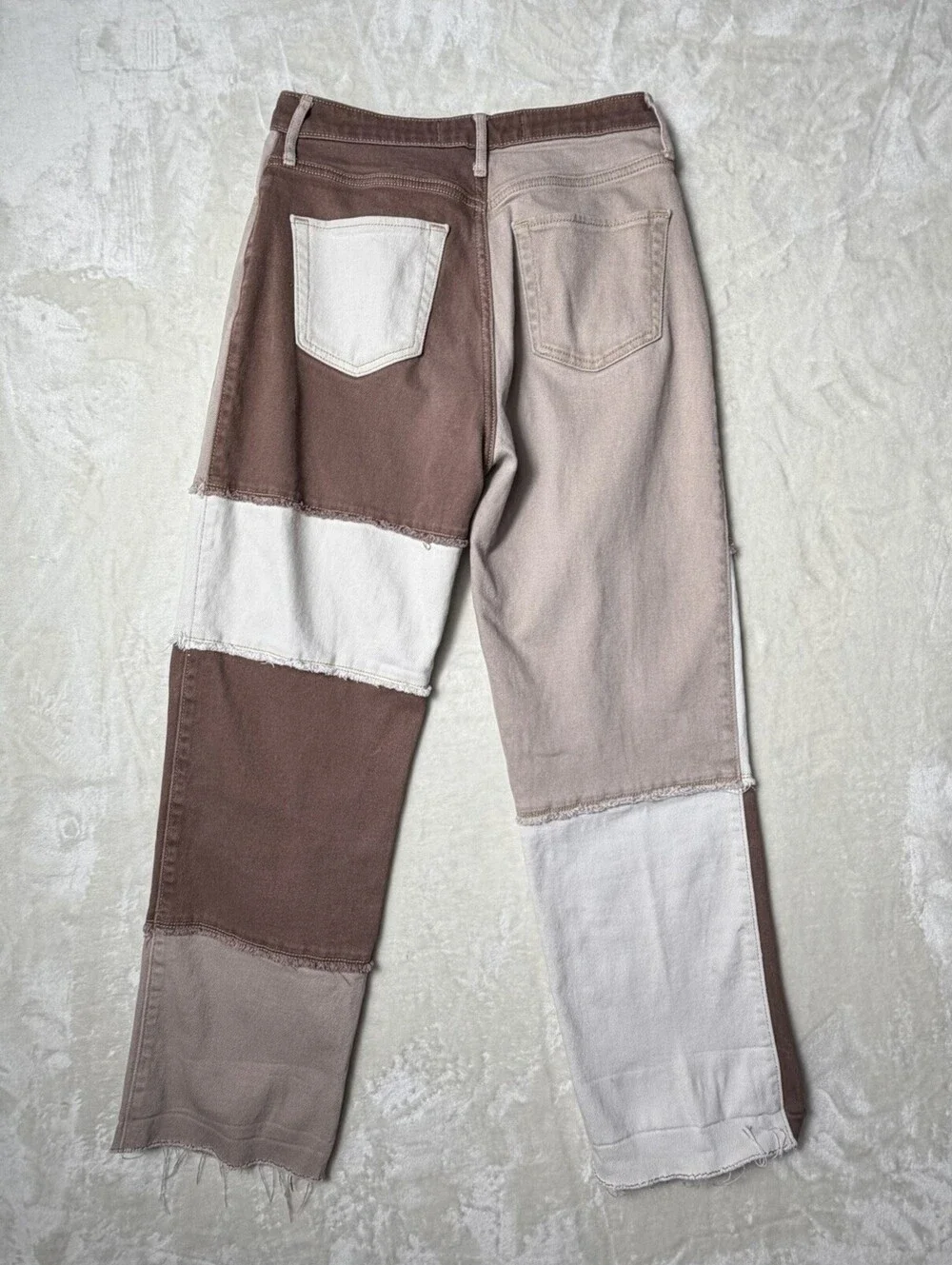 Hollister Colorblock Patchwork Jeans Womens 5S W27 L29 Ultra High Rise Dad Brown